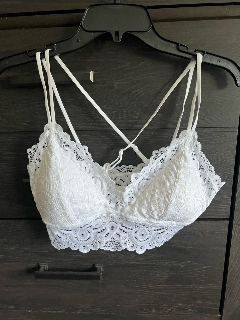 Lace Bralette Crop Top - White